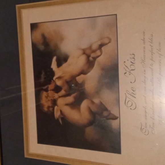 Angels Picture In Gold Color Frame - Picture 2 of 5